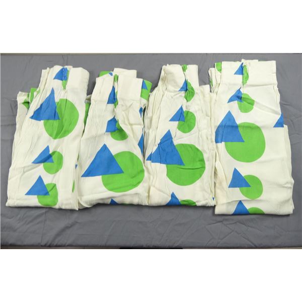 Lot of 4 Funky Rayon Curtain Panels