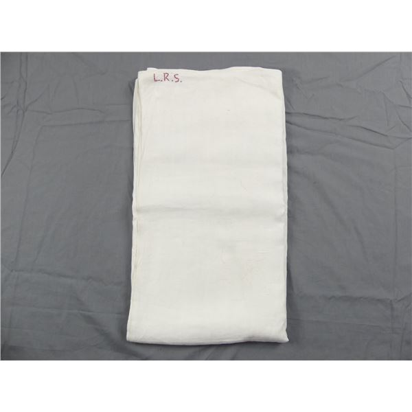 Vintage 1900's Linen Top Sheet with Red Embroidered Monogram