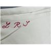 Image 2 : Vintage Linen Top Sheet with Red Embroidered Monogram
