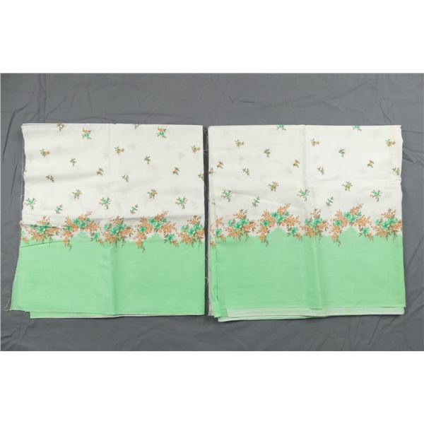 Yardage of Vintage Printed Linen Pillowcase Fabric