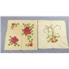 Image 1 : Lot of 2 Victorian Pillow Toppers Hand Colored & Embroidered