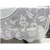 Image 4 : Vintage English Filet Crochet & Linen Tablecloth