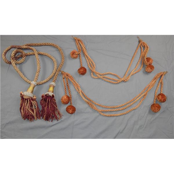 Lot of Vintage Tassel Curtain Tiebacks
