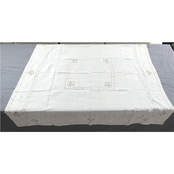 Vintage Italian Whitework Teacloth, from Rockefeller Estate