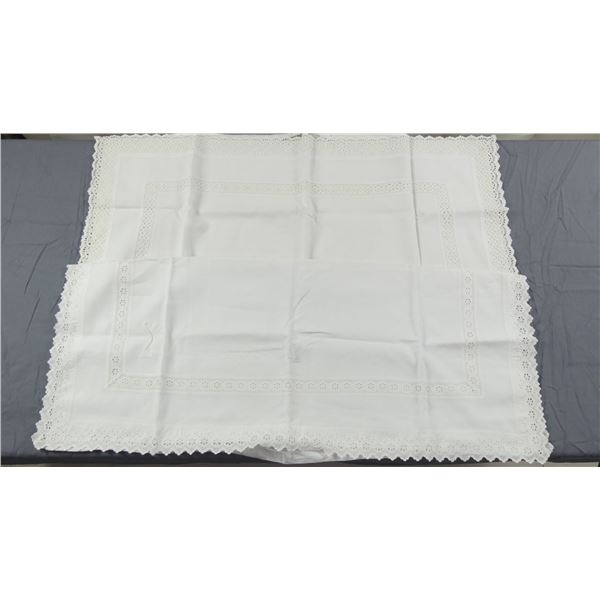 Vintage Linen Eyelet Euro Pillow Shams