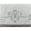 Image 2 : Vintage French Linen Top Sheet with Floral Cutwork Design
