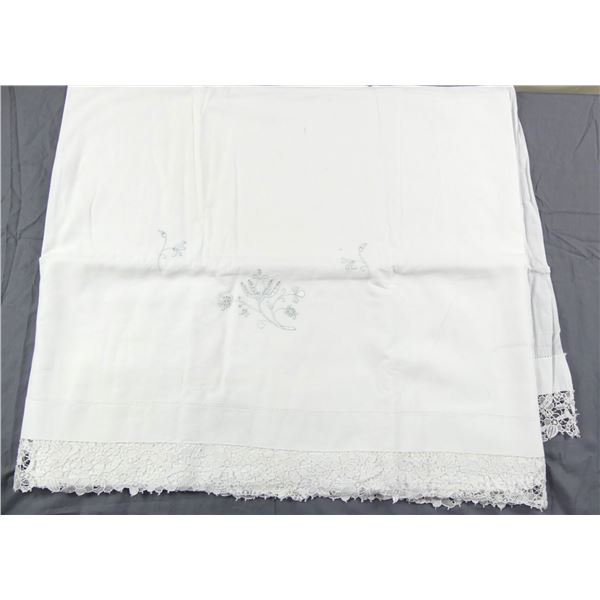Vintage Cotton Needle Lace Top Sheet