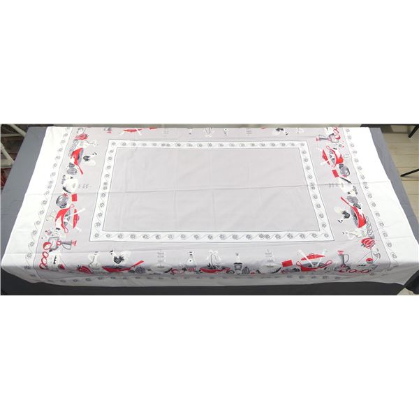 Vintage Printed Cotton Kitchen Tablecloth