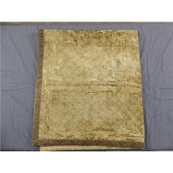 Antique Silk Velvet & Metallic Trim Coverlet/Carriage Blanket