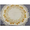 Image 2 : Vintage Arts & Crafts Era Embroidered Acorn Round Table Topper with Crochet Trim