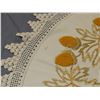 Image 4 : Vintage Arts & Crafts Era Embroidered Acorn Round Table Topper with Crochet Trim