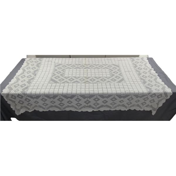 Vintage Needle Lace Tablecloth