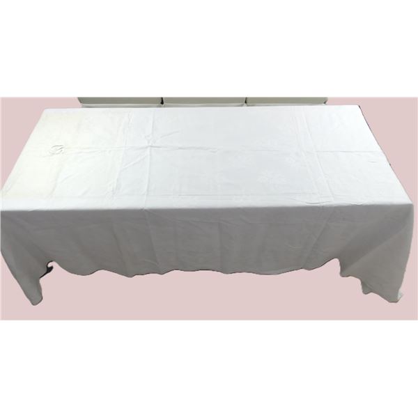 Vintage Damask Banquet Tablecloth with Monogram