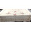 Image 2 : Vintage Hand Embroidered Cross Stitch Tablecloth with Roses