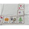Image 4 : Vintage Linen Embroidered Cross Stick Calander Tablecloth