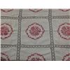 Image 2 : Vintage Linen Red Cross Stitch Block Tablecloth with Fine Crochet Trim