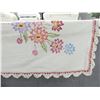 Image 2 : Vintage Hand Embroidered Kitchen Tablecloth with Crochet Trim