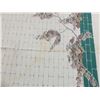 Image 3 : Vintage Printed Cotton/Rayon Kitchen Tablecloth, Green with Brown Floral Pattern
