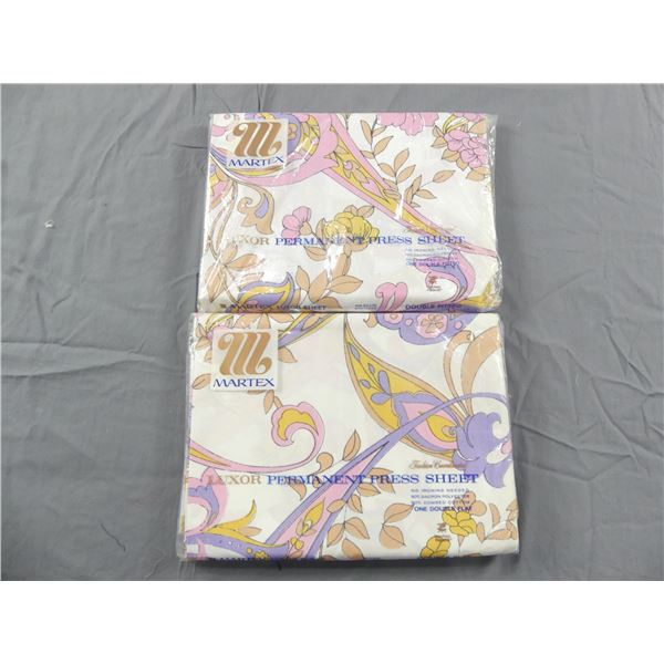 Vintage Old Store Stock Martex Floral Flat & Fitted Sheets, Double/Full Size