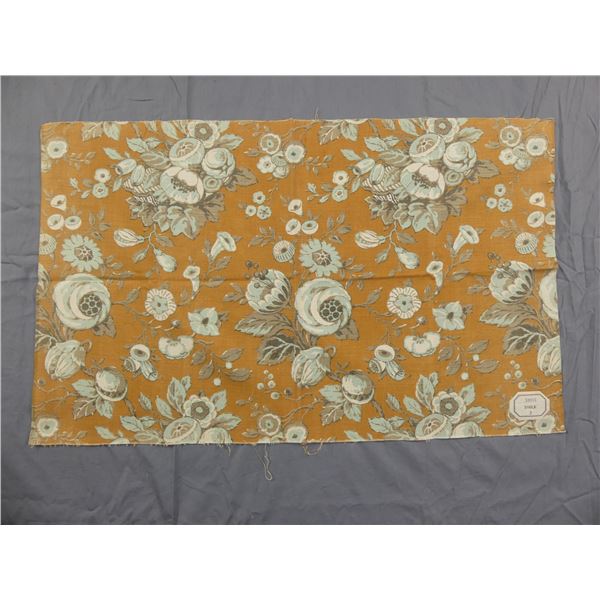 Antique 19th Century French Toile Floral & Fruit Cotton/Linen Fabric