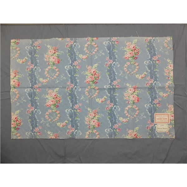 Antique 1906/07 Century French Grand Teint Schuerer Lauth & Cie Fabric, Popeline Brouchee, Rose Stri