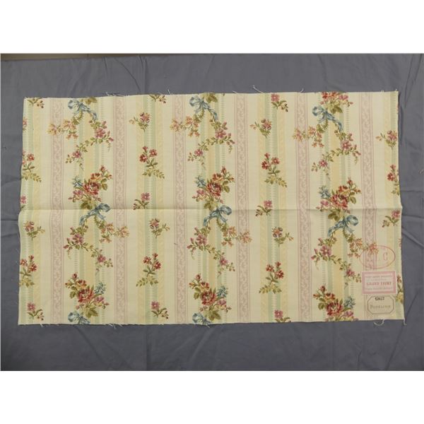 Antique French 19th Century Cotton/Linen Fabric Grand Teint Scheurer-Rott, Popline, Floral Bouquets