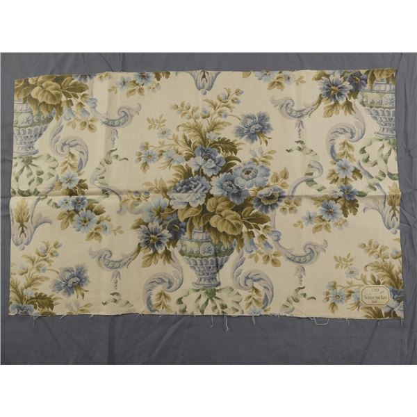 Antique 19th Century French Cotton/Linen Fabric, Toile De Lin, Flowers & Urns