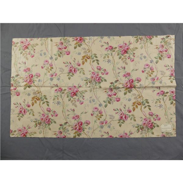 Antique 19th Century Cotton Sateen Percale Fabric, Percale de Perse, Floral