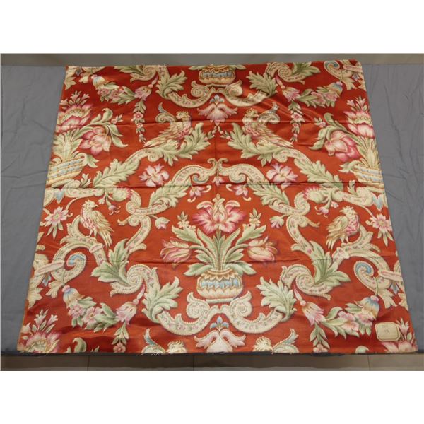 Antique 19th Century French Silk Fabric with Flowers & Birds