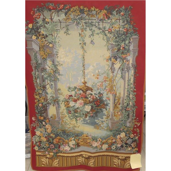 Large Vintage French Floral Tapestry