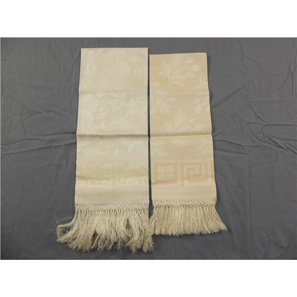 Lot of 2 Vintage Old Store Stock Towels with Fringe