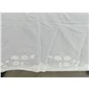 Image 3 : Vintage Organdy Banquet Size Tablecloth with White Applique & Embroidery
