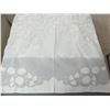 Image 4 : Vintage Organdy Banquet Size Tablecloth with White Applique & Embroidery