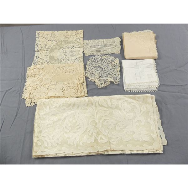 Lot of Vintage Lace Linens