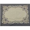 Image 2 : set of 7 Vintage Ecru Linen Tape Lace & Embroidered Placemat Set with