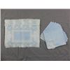 Image 1 : Set of 12 Vintage Blue Lace & Linen Placemats & Napkins