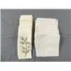Image 1 : Lot with 2 Sets Vintage Luncheon Napkins, 21 Hemstitch 12 Embroidered with Metallic Thread