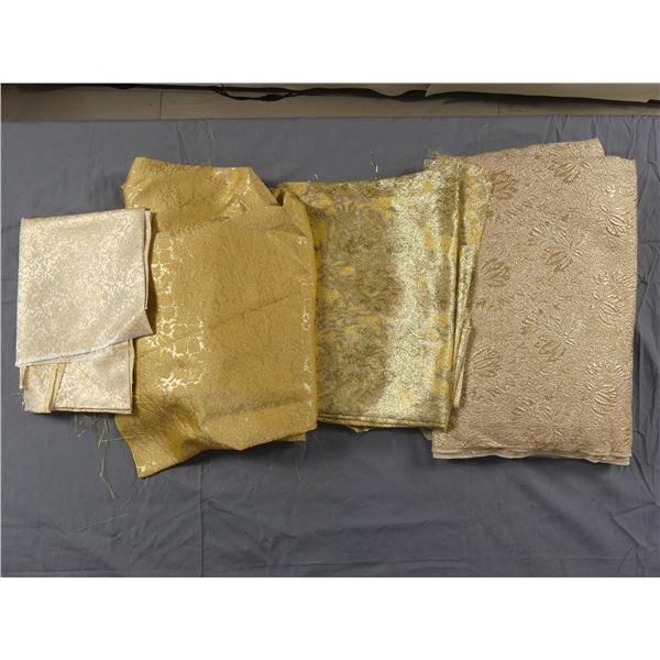 Lot of 4 Pieces Gold Metallic Fabrics
