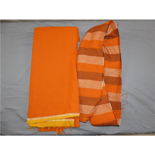 Lot of 1970's Burnt Orange Wool Fabrics