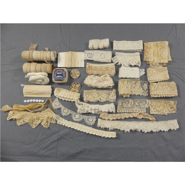 Large Lot of Vintage Trims Lace, Crochet, Irish Crochet