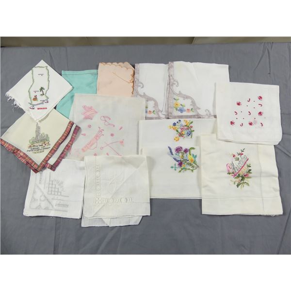 Lot of 12 Vintage Hankies, 1893 Chicago, Golf, Collector and Embroidered