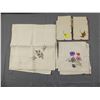 Image 1 : Lot of 2 Vintage Embroidered Luncheon Tablecloths & Napkins