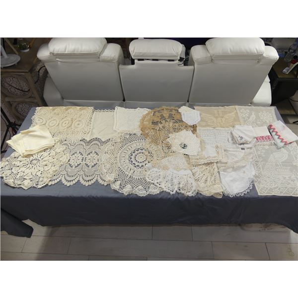 Large Lot of Various Vintage Linens, Crochet, Lace & Embroidery