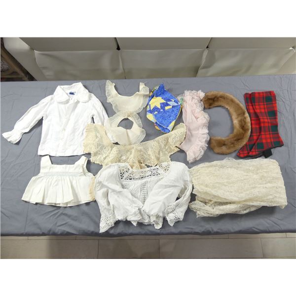 Lot of Vintage Dress Trims, Fur, Lace, & Crochet