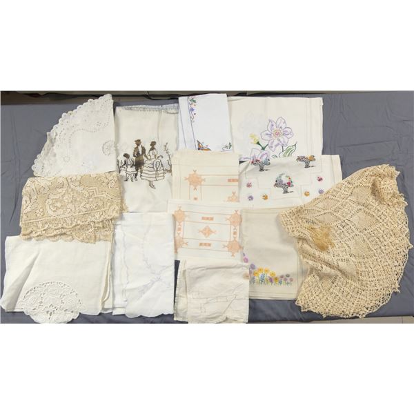 Large Lot of Various Vintage Doilies & Table Runners