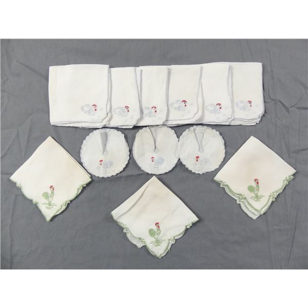 Lot of Vintage Rooster Drink Coasters