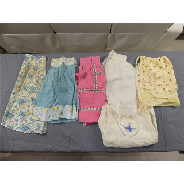 Lot of 6 Vintage Aprons