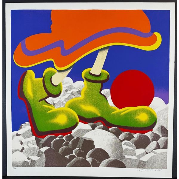 Jack Brusca (American 1939-1993) Silkscreen Girl With Beach Ball, signed