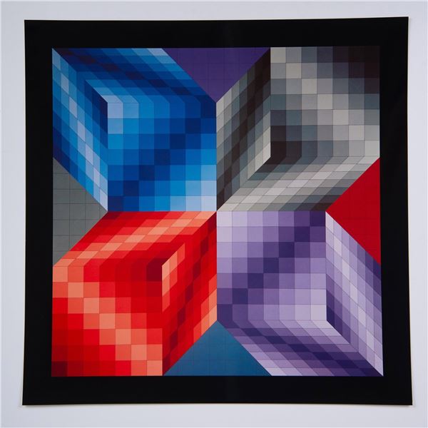 Victor Vasarely, Op Art Original Heliogravure on Paper