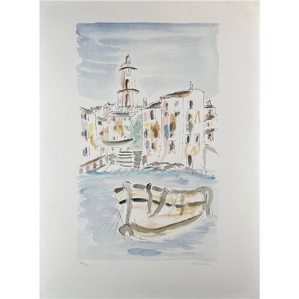 Christophe Lithograph Venice Canal Scene, signed
